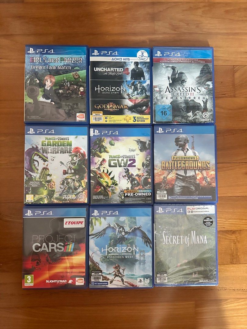 PS4 game Girls and Panzer Unchartered 4 Horizon Zero Dawn Assassin s Creed 3 Remastered Plants vs Zombies Garden Warfare Plants vs Zombies