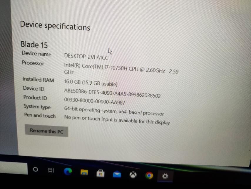 Razer Blade 15 (Category: Laptops & Notebooks) located in Subic. Submitted by mariosampang17 (Listing ID 1271698556, Image 3). Description: Razer Blade 15 Base Model - 15.6 Inch Gaming Laptop with 144 Hz FHD Display (Intel Core i7-10750H, NVIDIA RTX 2070, 16 GB RAM, 512 GB SSD, Chroma RGB) UK Layout | Black pm me for more details! Thank you!.