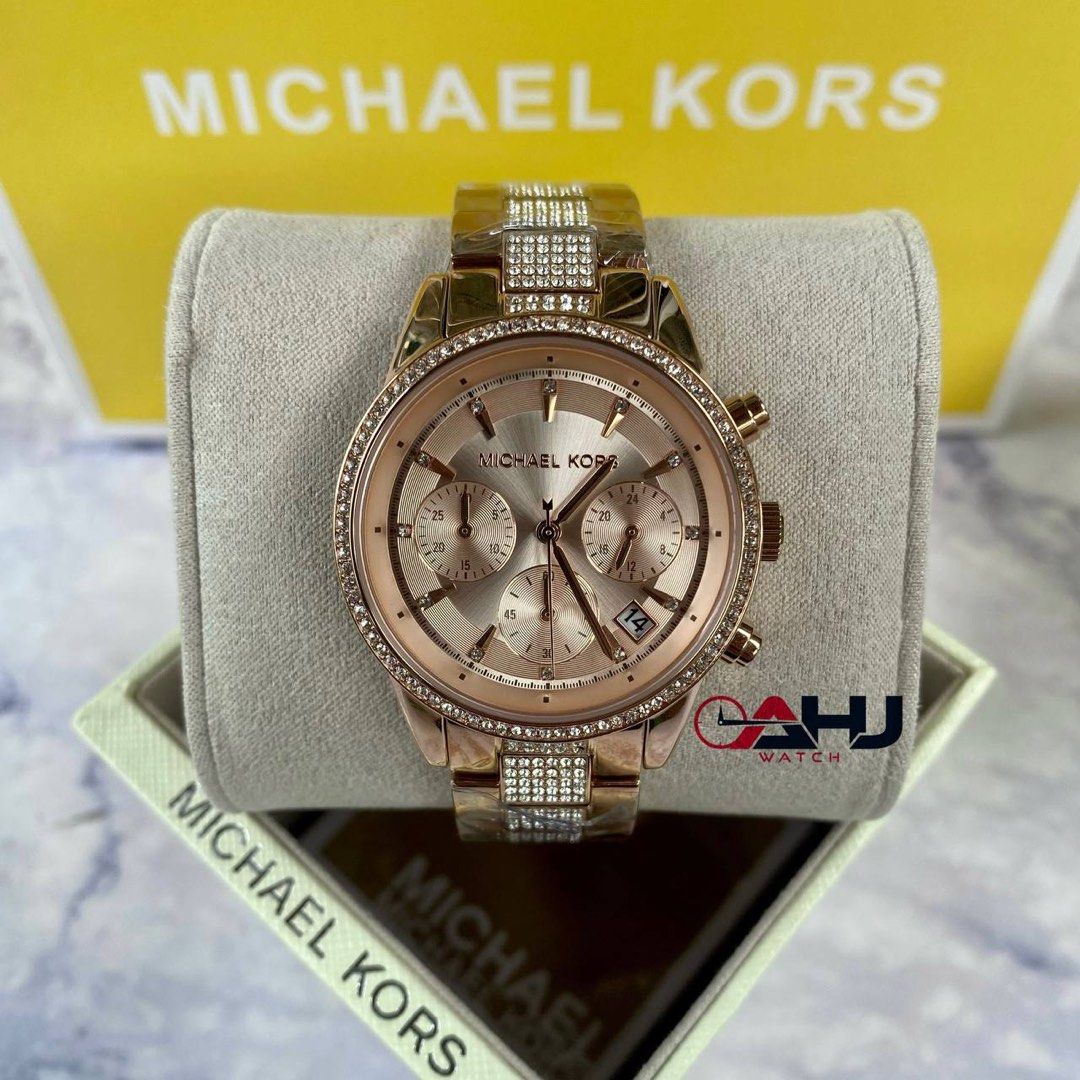 Michael kors ritz crystal chronograph hotsell ladies watch