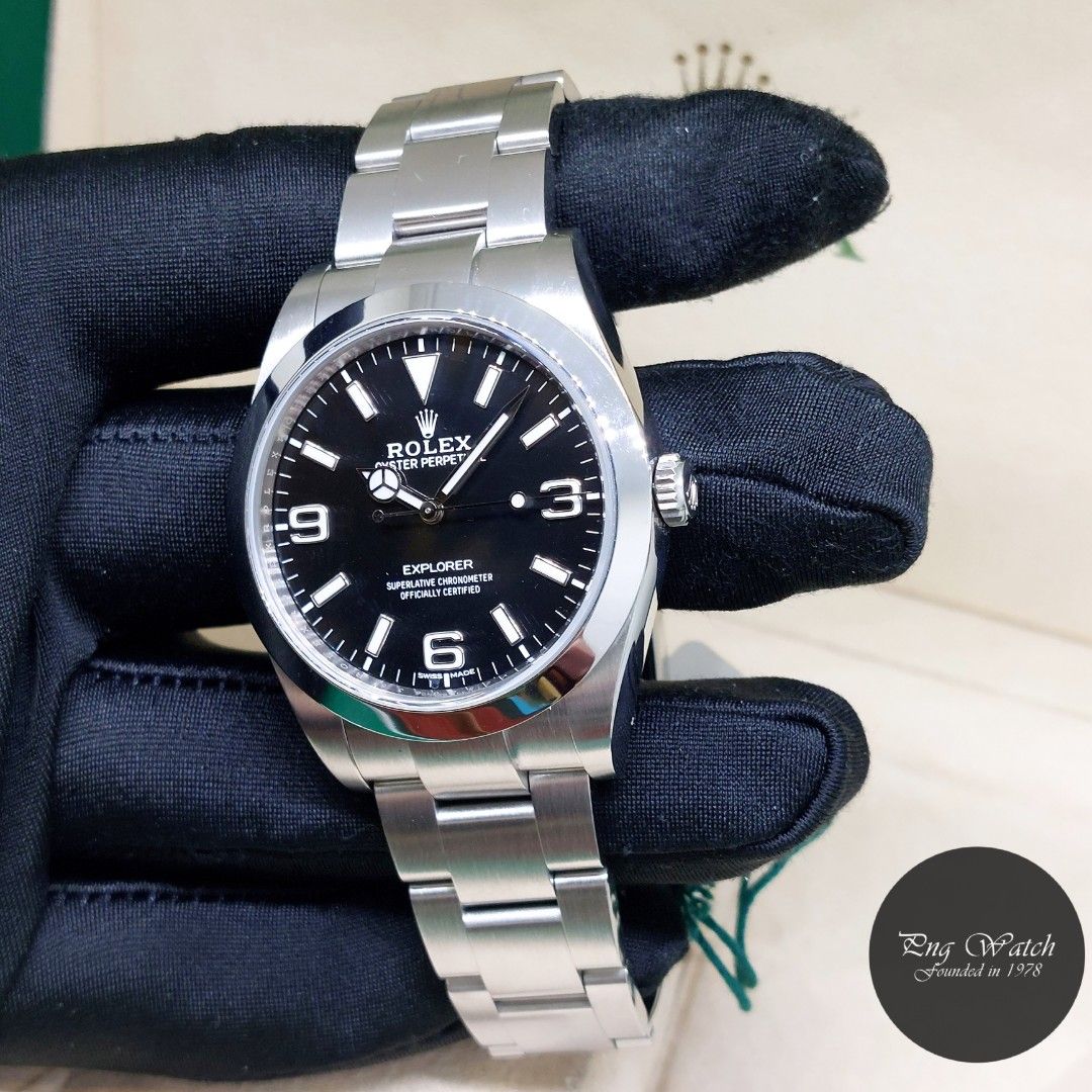 Rolex 39mm Oyster Perpetual Black MK2 Explorer REF 214270 2017 2