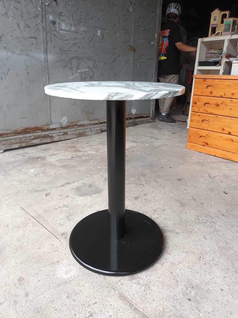 Round marble top outdoor table, Furniture & Home Living, Furniture, Tables & Sets on Carousell