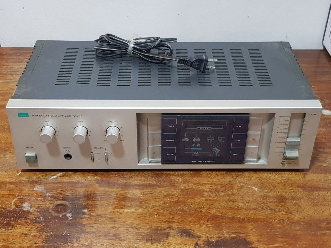 Sansui A-707 Integrated Amplifier READ (Category: Soundbars, Speakers & Amplifiers) located in Paranaque City. Submitted by vintagepopsicle (Listing ID 1271667291, Image 1). Description: Volume Control has what they call noisy or static. Tested with speakers and an MP3 player. Minsan nawawala sound, might need cleaning or attention. SOLD AS IS lang or for restoration. Gcash and Lalamove..