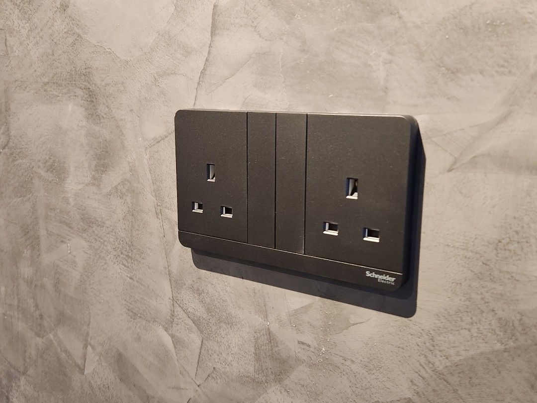 Schnider electric Avatar on 2 gang socket dark grey, TV & Home ...