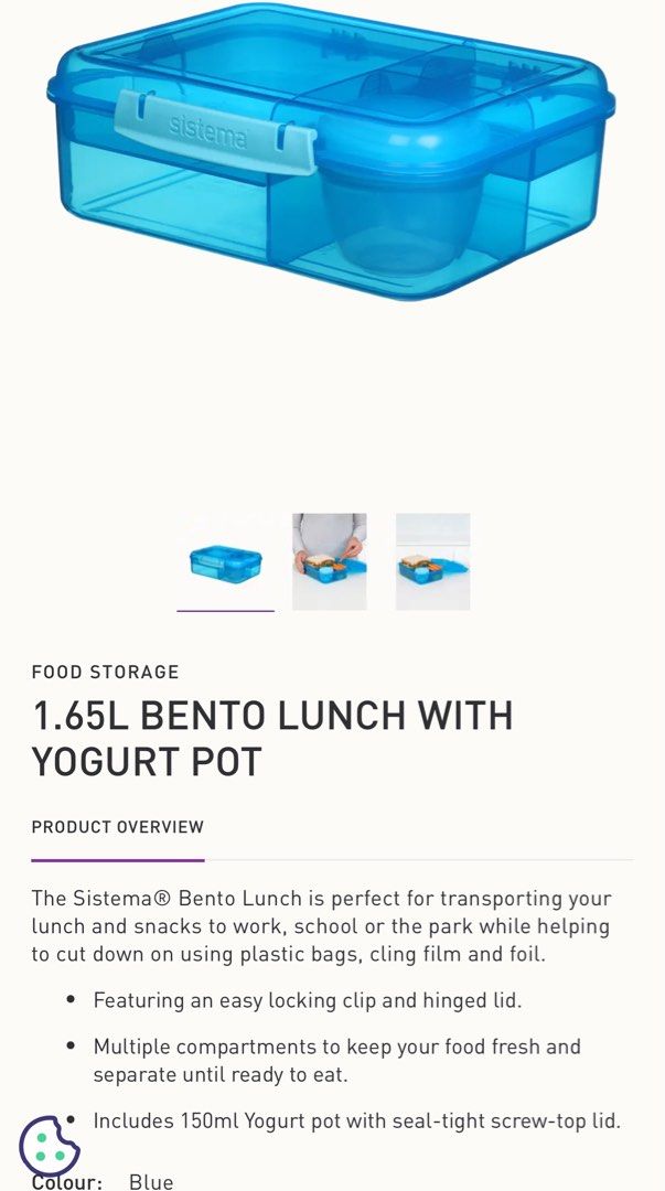 1.65L Bento Cube with Yogurt Pot