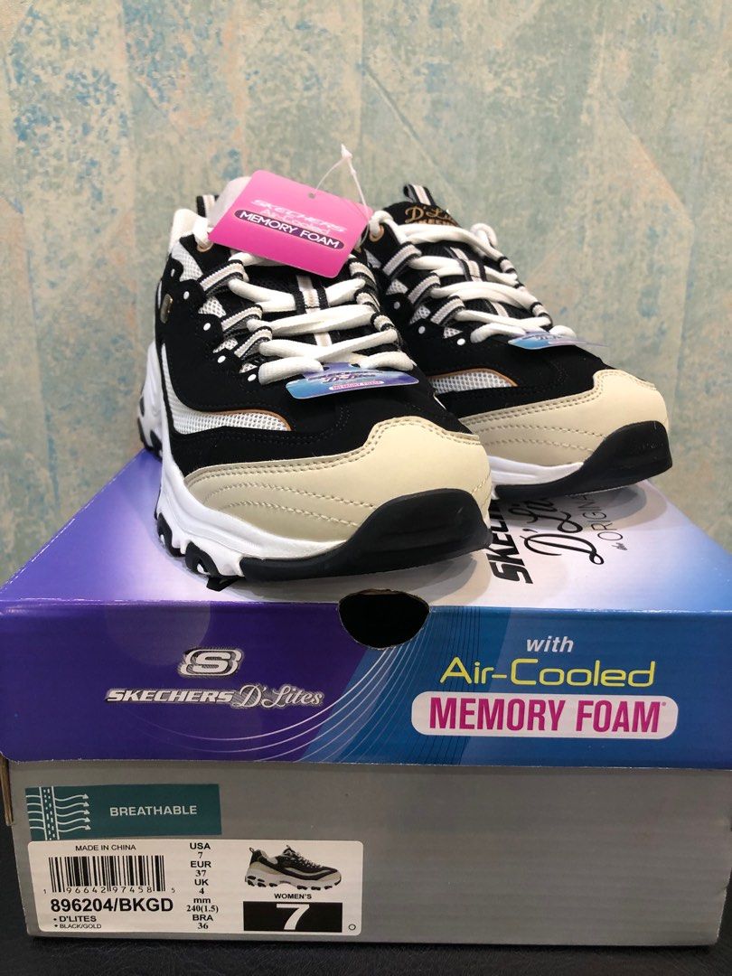 Skechers Online Exclusive Women D Lites 1.0 Shoes 896204 BKGD