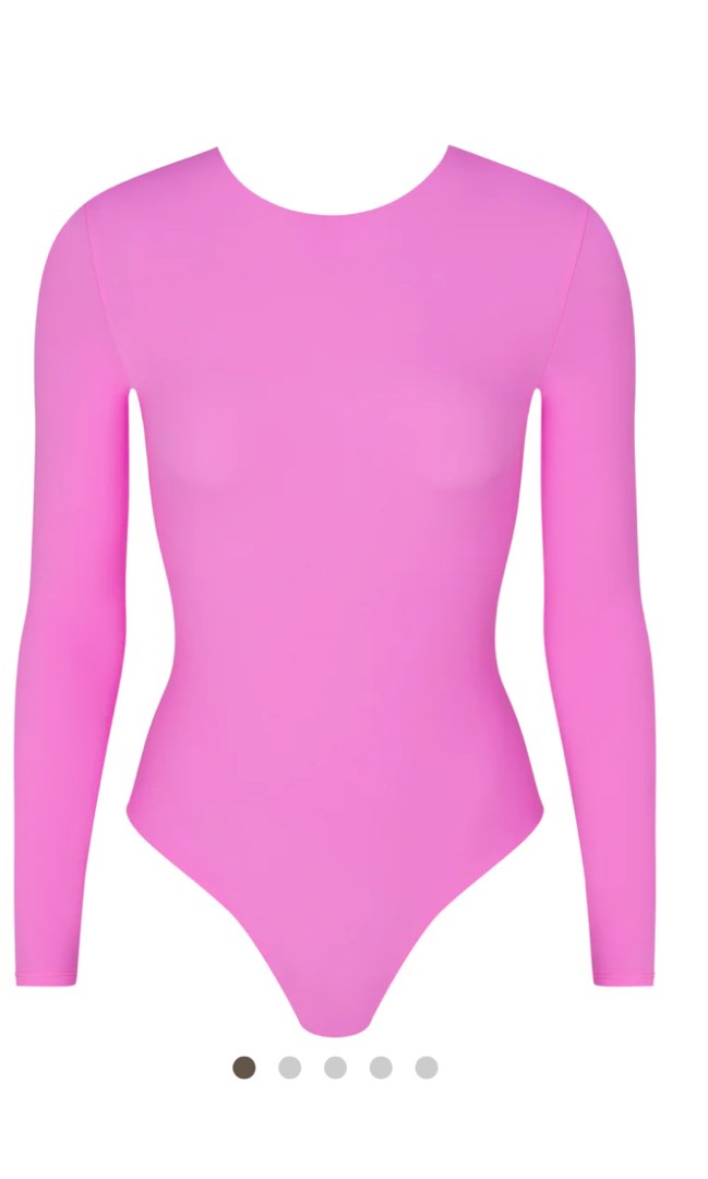 SKIMS Long Sleeves Low Back Pink Bodysuit, Women's Fashion, Tops, Shirts on  Carousell
