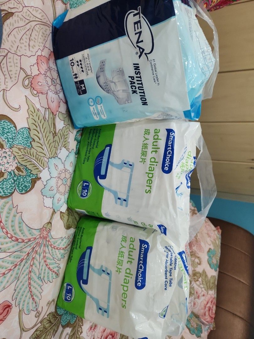 Smart choice diapers L size. Tena M size Health Nutrition