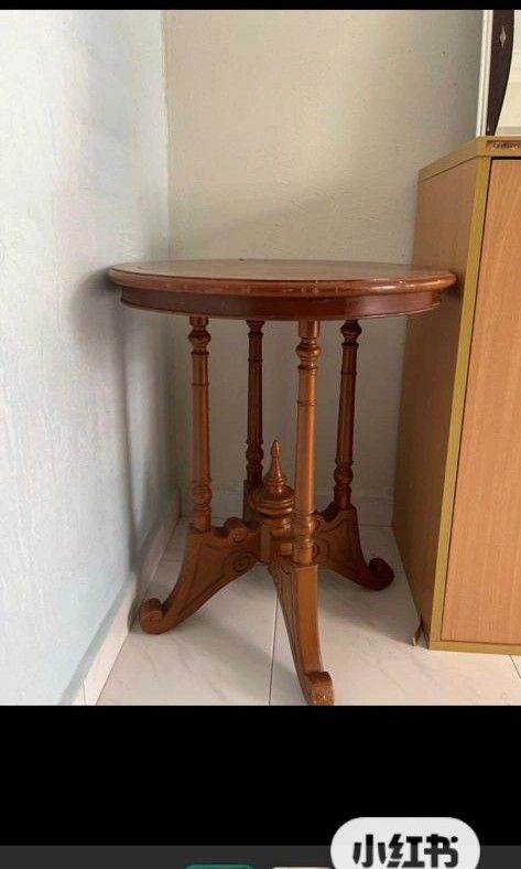 solid wood table (Category: Table Linen & Textiles) located in Singapore. Submitted by wilfredkho72 (Listing ID 1271929348, Image 3). Description: 1 table -$100 and 2 tables -$190.W44cm and H65cm.