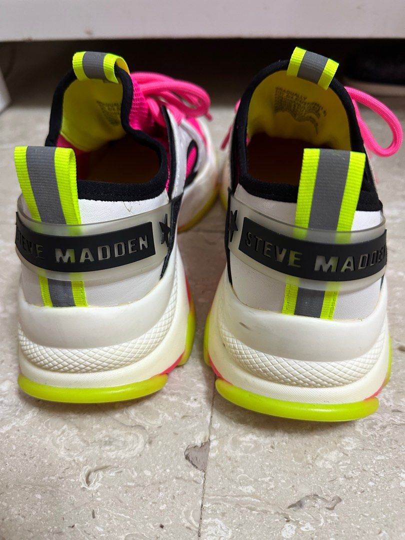 Steve Madden Neon Pink sneaker Women s Fashion Footwear Sneakers on Carousell