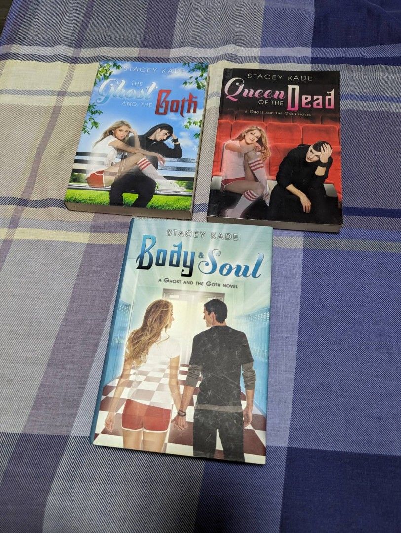 The Ghost and the Goth Trilogy by Stacey Kade (Category: Storybooks) located in Caloocan City. Submitted by vgcloset (Listing ID 1271721145, Image 1). Description: - Item: book, novel, paperback, hardcover - Titles: #1 - The Ghost and the Goth (PB) #2 - Queen of the Dead (PB) #3 - Body and Soul (HC) - #1 and #2 are covered with plastic - Get all 3 books for PhP 800 Please send us a message for more photos :).