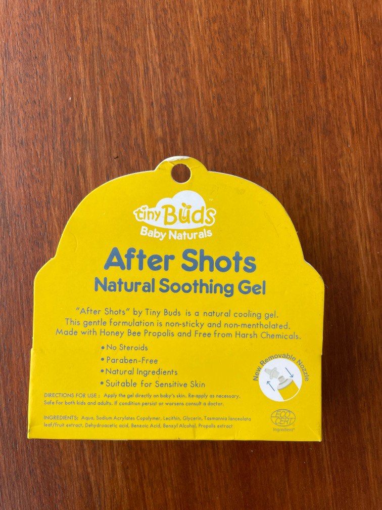 Tiny Buds - After Shots Natural Soothing Gel (Category: Baby Toiletries & Grooming) located in Pasig City. Submitted by kaistroem (Listing ID 1271649678, Image 2). Description: RFS: got this as a gift.