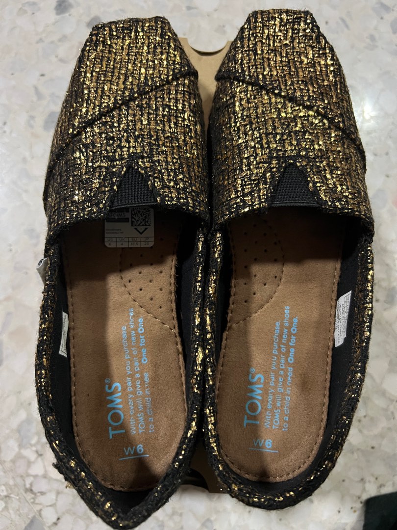 Toms gold glitter shoes clearance