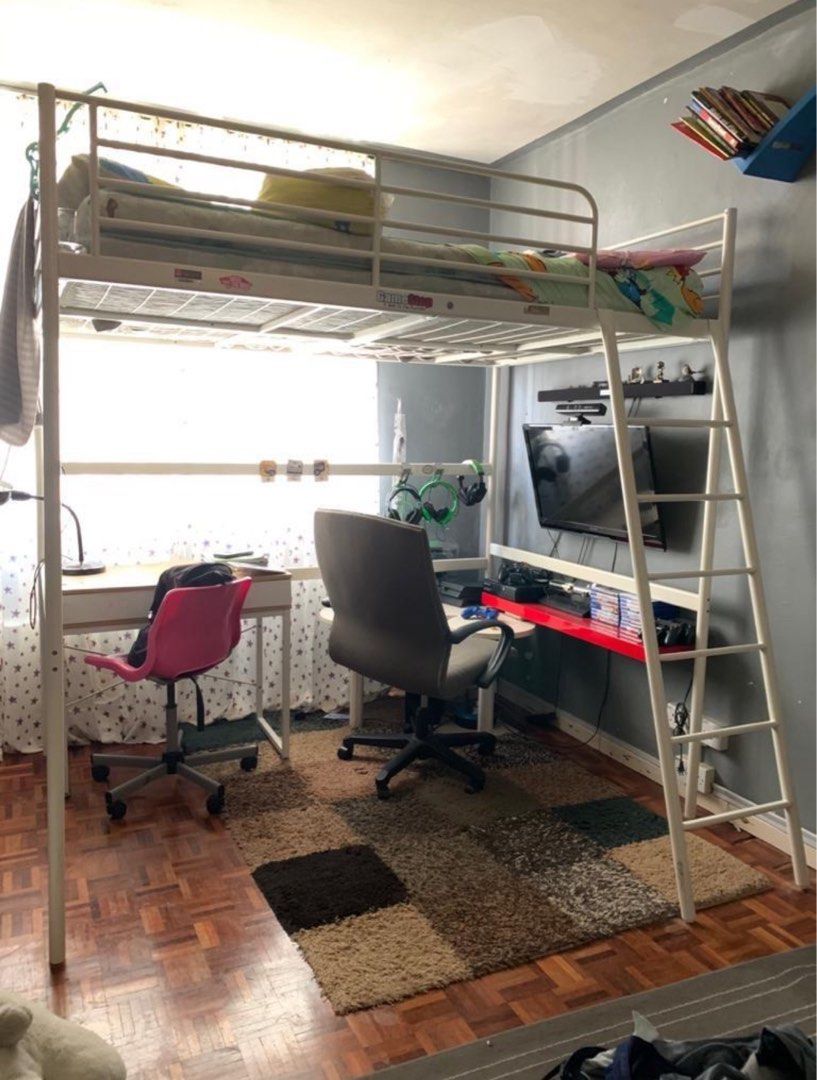 Tromso IKEA loft bed ( double ), Furniture & Home Living, Furniture