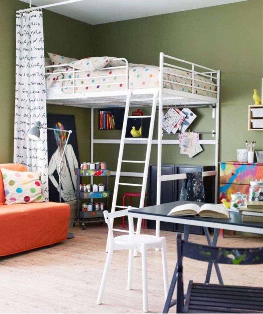 Tromso IKEA loft bed ( double ), Furniture & Home Living, Furniture