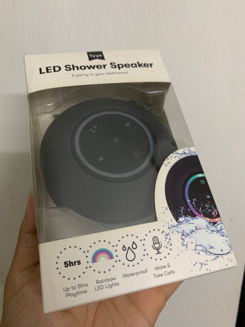 Typo LED Shower Speaker, Audio, Soundbars, Speakers & Amplifiers on