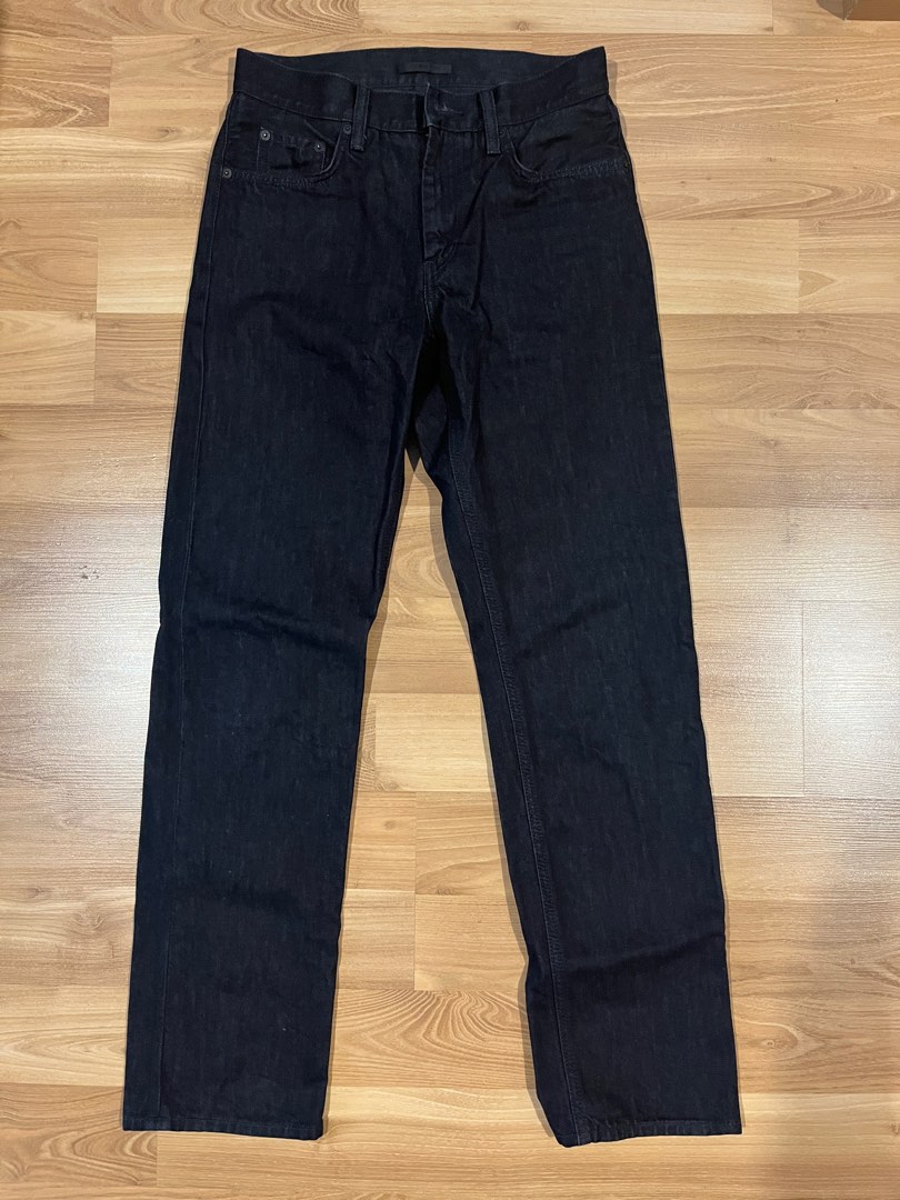 Thrashed Archival 90s HELMUT LANG Faded Black Denim Jeans 90s 