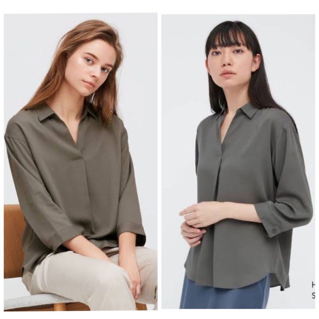 Uniqlo Linen Blend Skipper Collar Blouse, Women's Fashion, Tops, Blouses on  Carousell