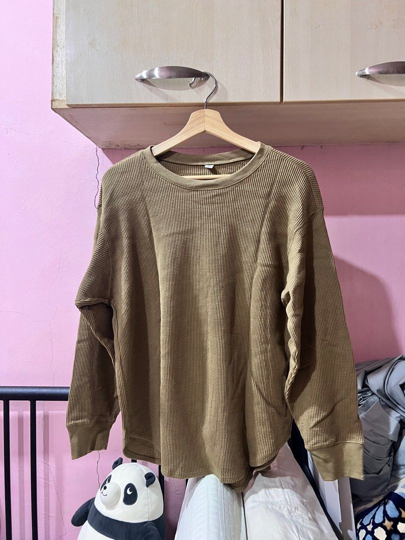 Uniqlo waffle sweater sale