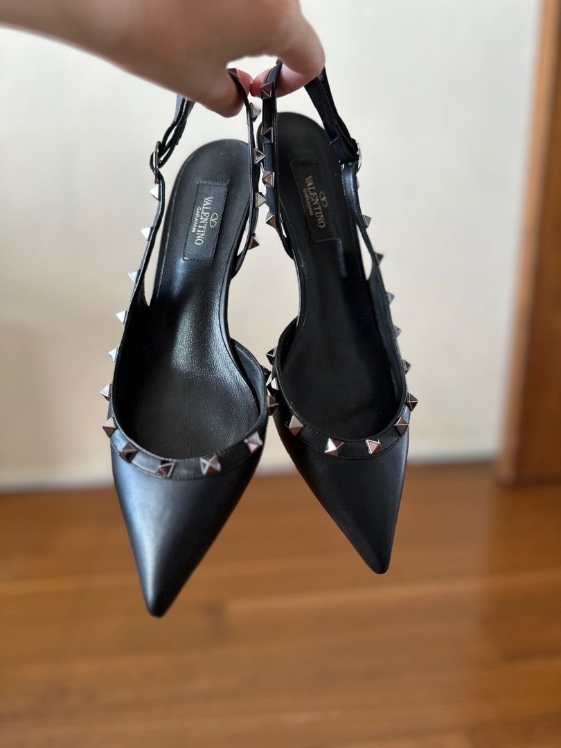Valentino Black Kitten Heels Black Rockstud size 40 Women s