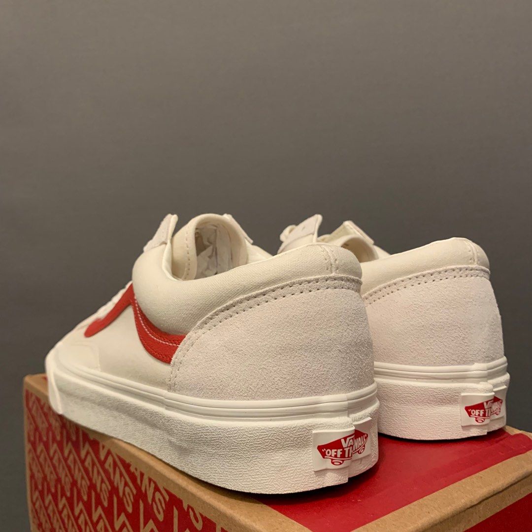 Vans old skool outlet style 36 'marshmallow/racing red'