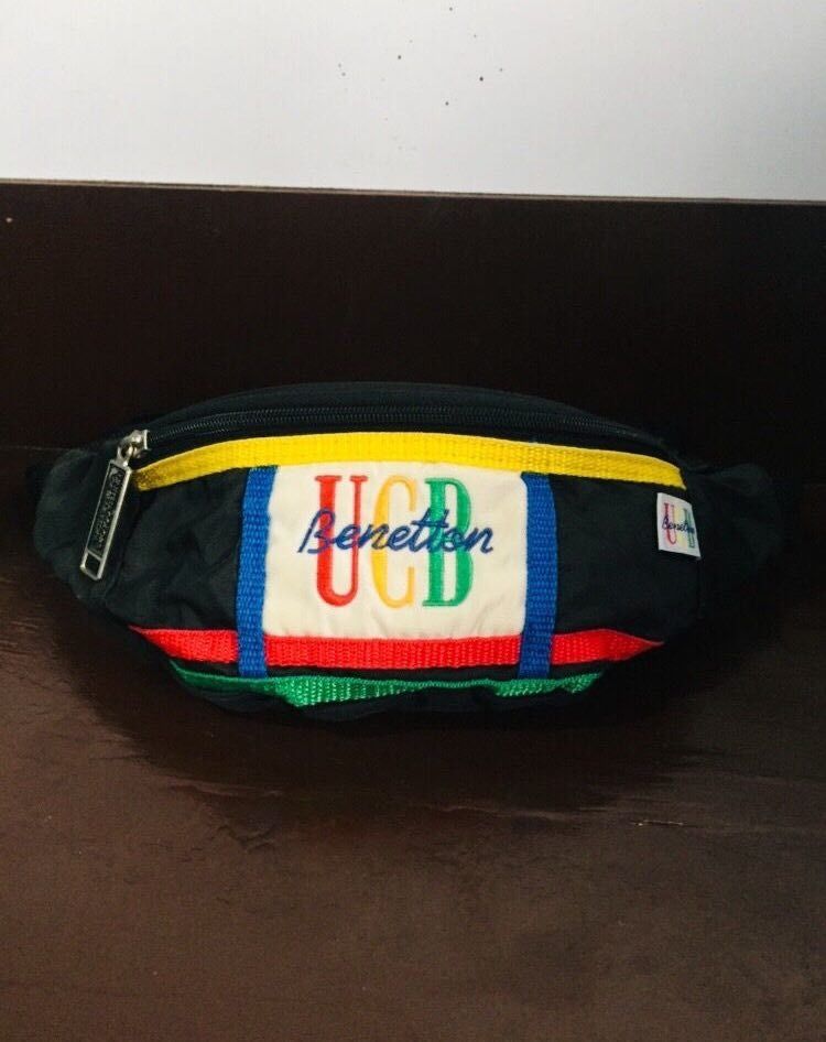 Grande Valise Rigide Vintage United Colors Of Benetton - Multicolore Et Noir