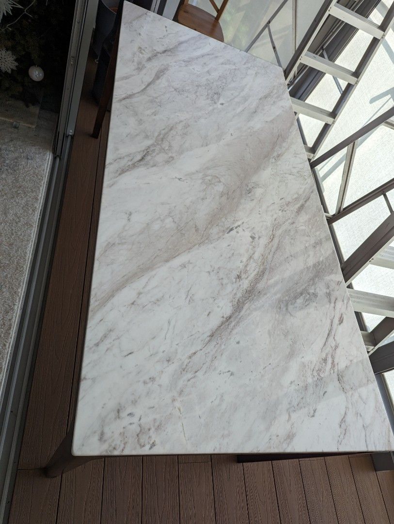 Volakas Marble Walnut Dining table, Furniture & Home Living, Furniture