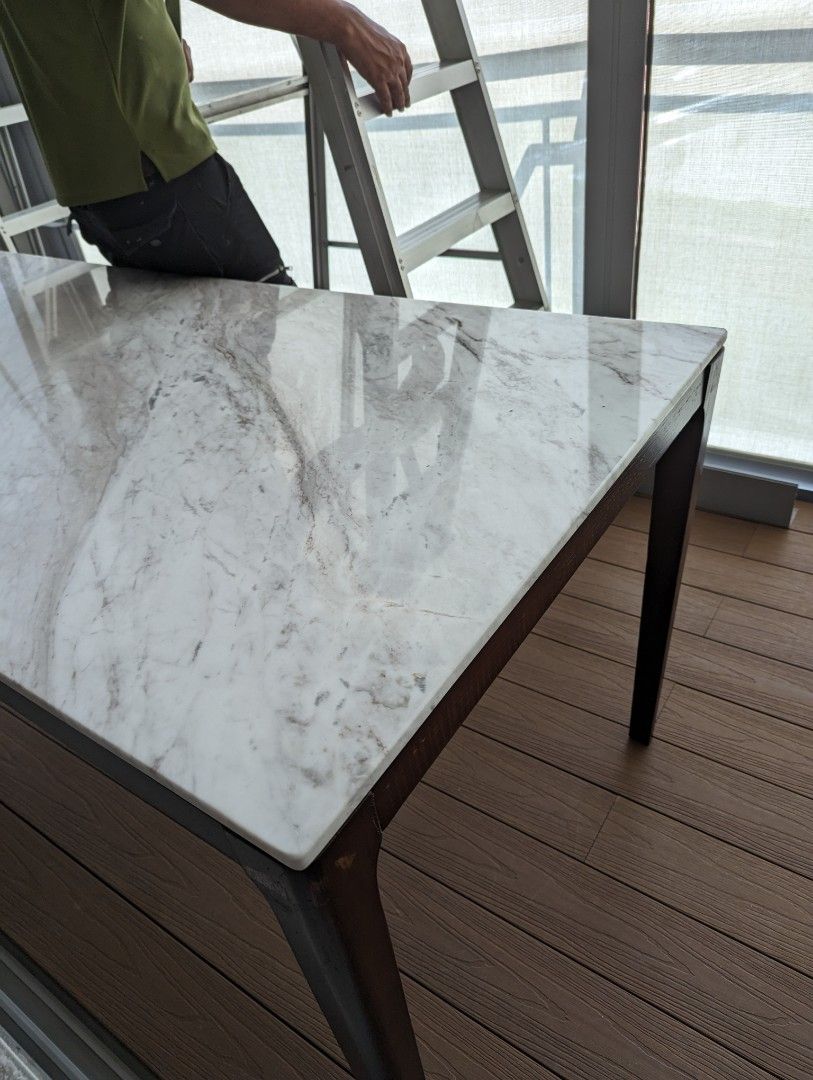 Volakas Marble Walnut Dining table, Furniture & Home Living, Furniture