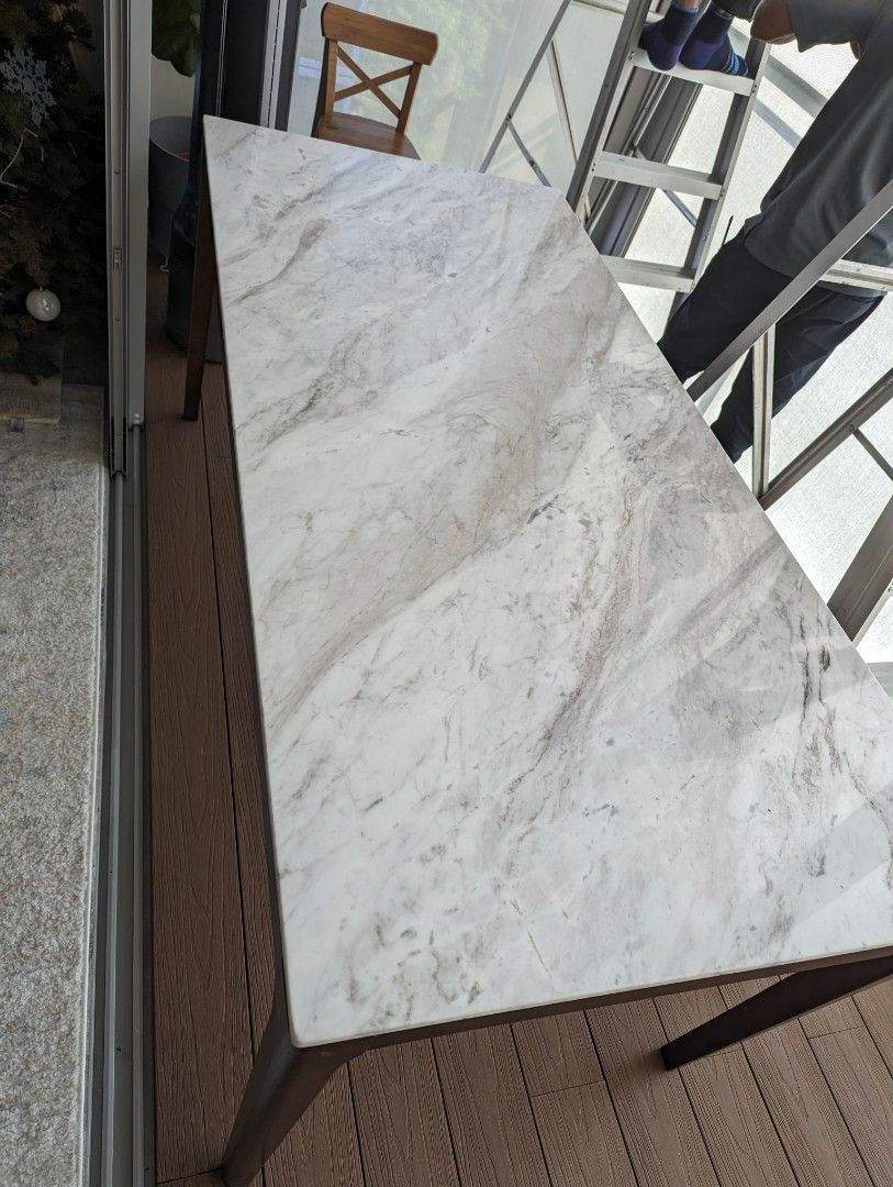 Volakas Marble Walnut Dining table, Furniture & Home Living, Furniture