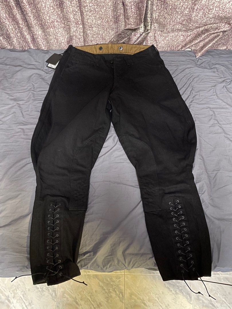 W32 Black sign Black Denim Sheriff Breeches, 男裝, 褲＆半截裙
