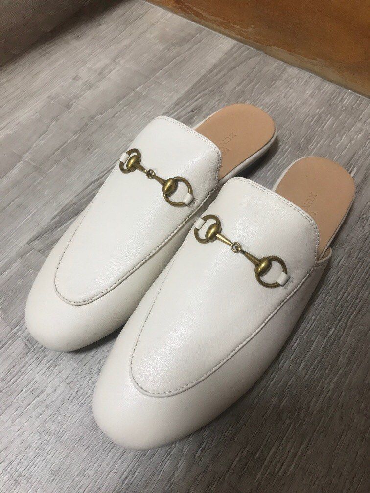 White loafers mules