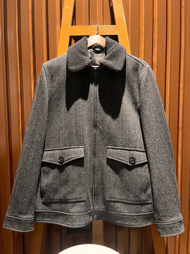 Wool Collared Flight Jacket, Men's Fashion, Coats, Jackets and ...