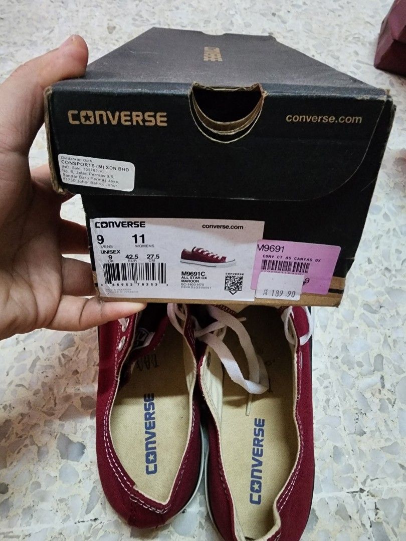 WTS New Converse All Star Ox Maroon M9691C Size 9UK