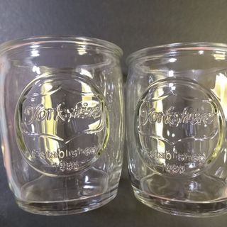 yorkshire circleware clear glass embossed mason jar drinking cup 4-piece box set