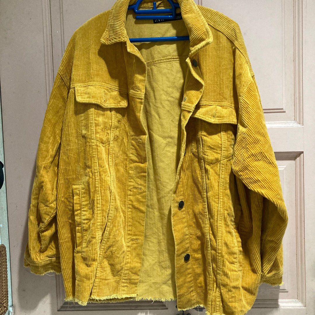 Zara yellow corduroy jacket outlet