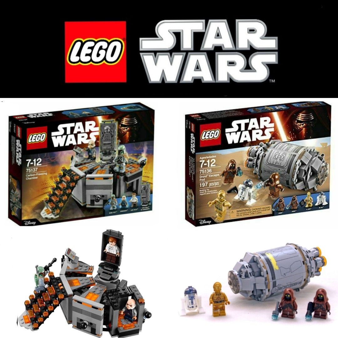 17DEC23 LEGO STAR WARS 75136 DROID ESCAPE POD 75137 CARBON