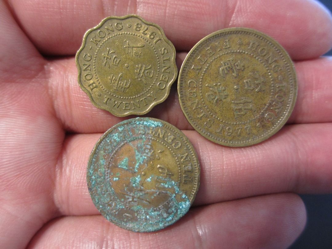 1970s HongKong Coins Set Queen Head Currency Hong Kong Dollar 1970年代香港女王头像硬币1毫五毫港币组合港元,  Hobbies & Toys, Memorabilia & Collectibles, Currency on Carousell
