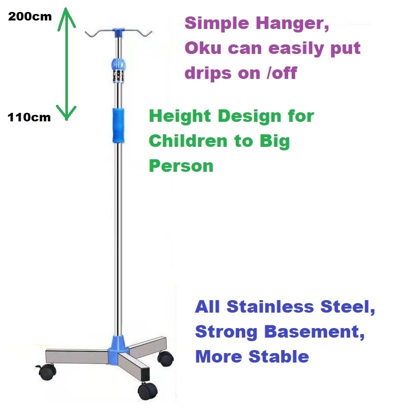 3 wheels Drip Pole Stand, Health & Nutrition, Medical Supplies & Tools