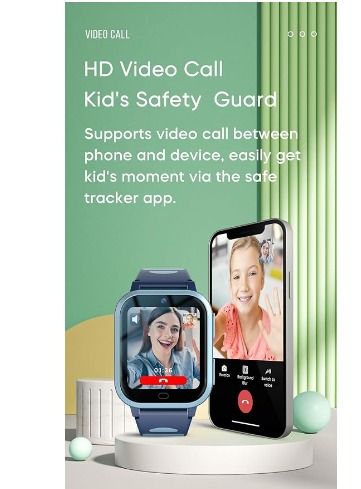 4G GPS Smart Watch for Kids Phone Smartwatch Black CL0757