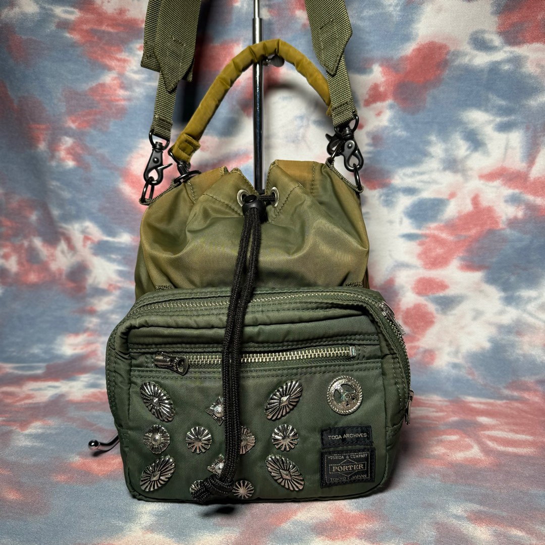80% new Porter toga archives olive drab army green handbag balloon