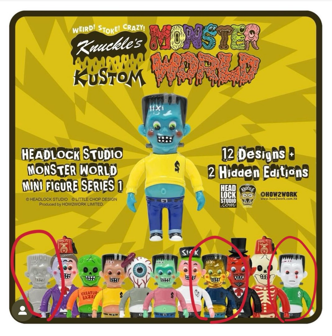 即場交收Headlock Monster World Kustom 盲盒, 興趣及遊戲, 玩具 