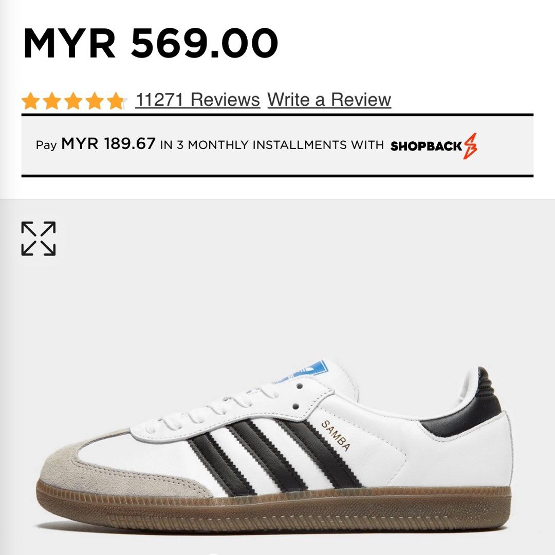 Adidas Samba og us8 B75806 retail rm569 year end sale