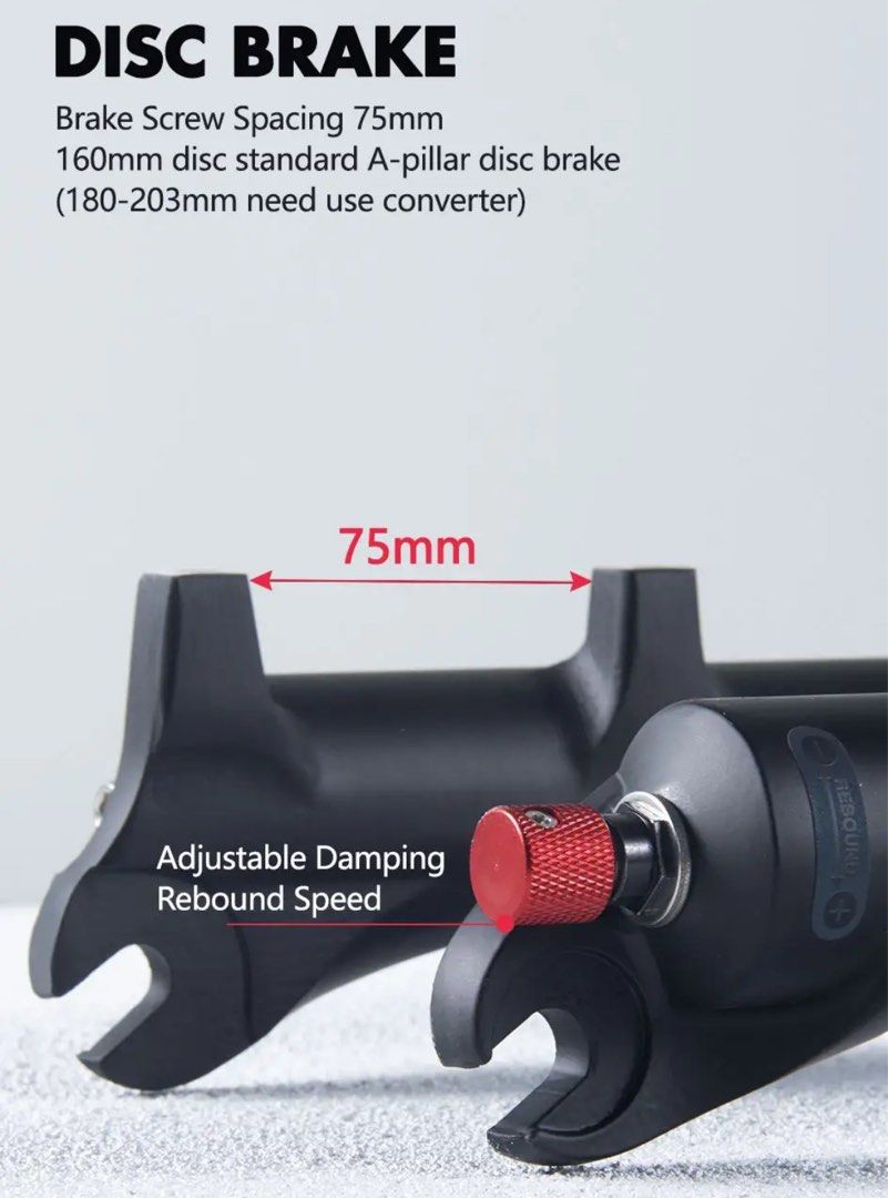Air Fork Full Black Bolany 26 Inch 120mm Travel 32mm Straight Tube