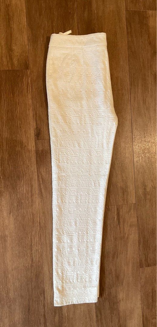 Allure jacquard printed white pant