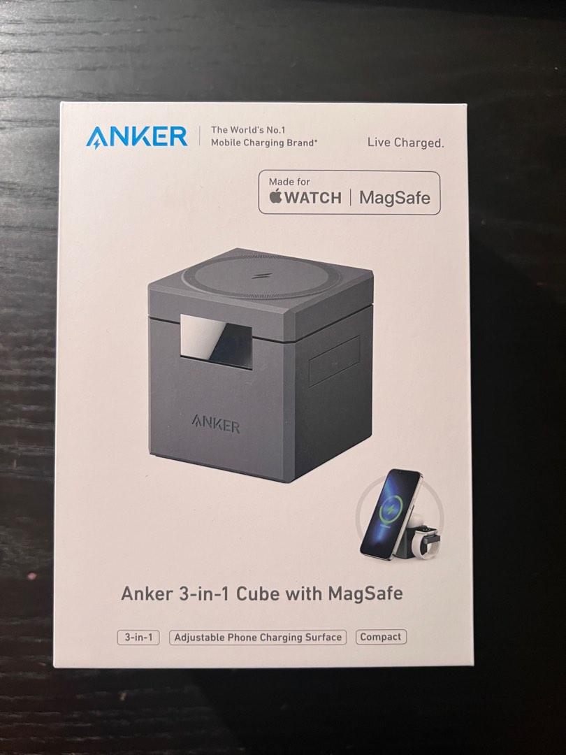 Anker 3-in-1 Cube with MagSafe Charger 苹果插电器, 手提電話, 電話