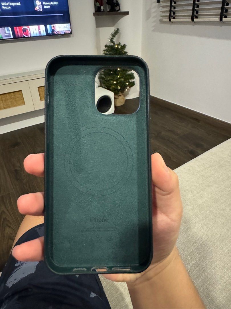 Apple IPhone 14 Pro Max Forest Green Leather case, Mobile Phones