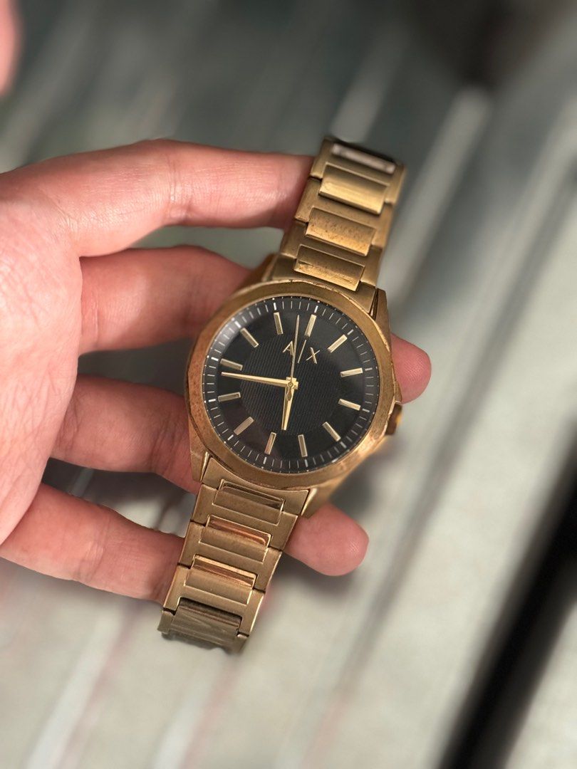 Gold watch armani discount exchange