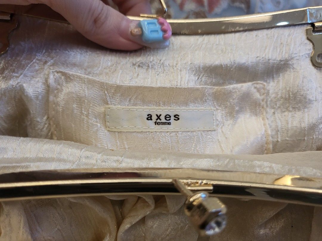 Axes Femme Gold Clutch, Women's Fashion, Bags & Wallets, Clutches on