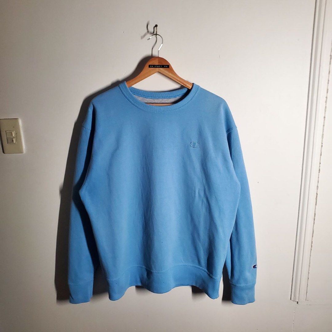 Baby blue champion outlet crewneck