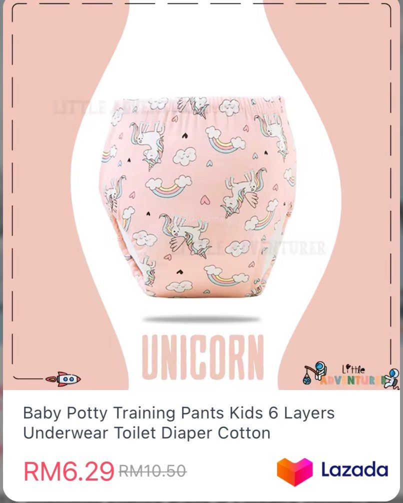Baby Potty Training Pants Kids 6 Layers Underwear Toilet Diaper
