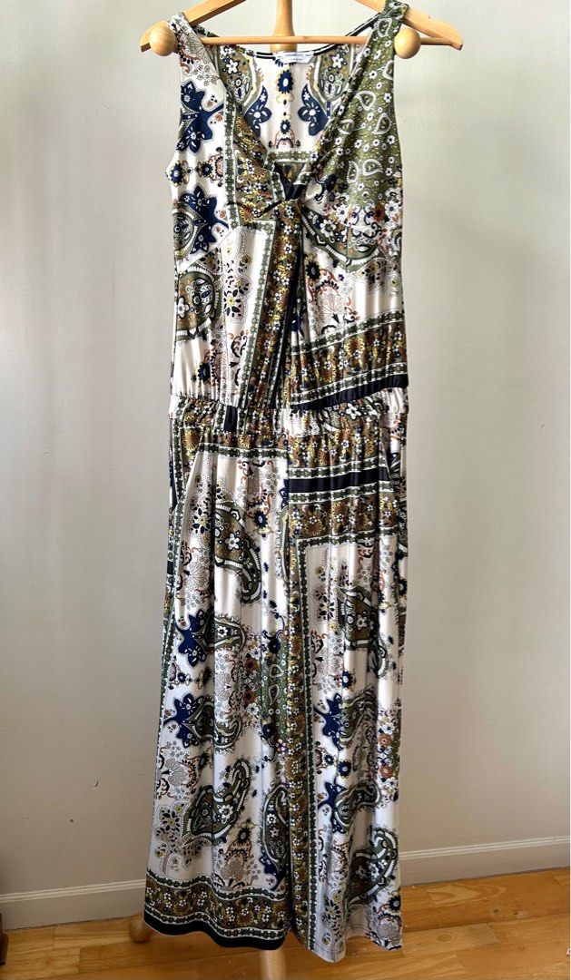 Biancoghiaccio Italy-made “Monet” paisley long flowy jumpsuit
